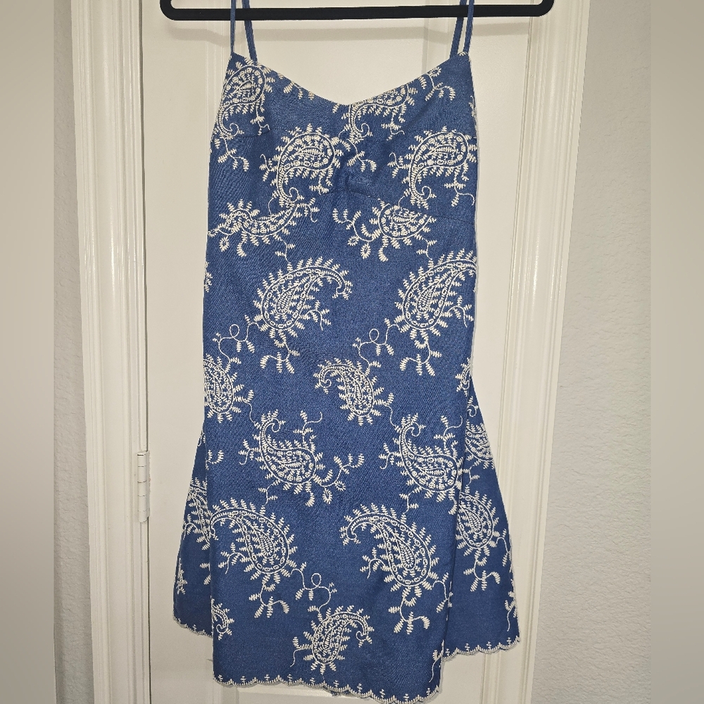 Patty Embroidered Bow Back Mini Dress